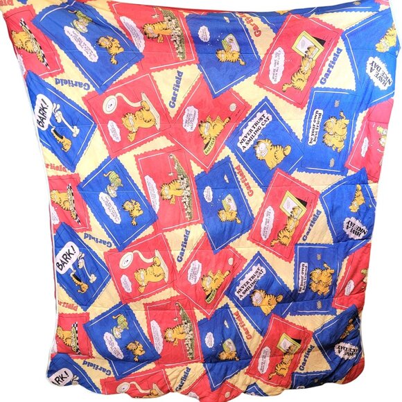 Garfield Rare Vintage 1978 Sleeping Bag Jim Davis 70s Blanket Comforter 68 x 32 - Picture 4 of 14